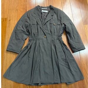 Max Mara Tailored Duster Coat Cinched Waist Made in Italy Women Size‎ 10